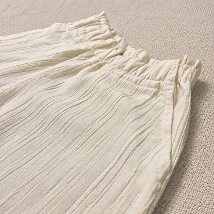 Brown Ruffle Strap Top & Wide-Leg Set