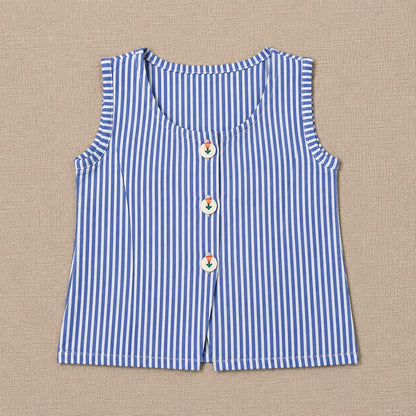 Blue Stripe Girls Co-Ord Set
